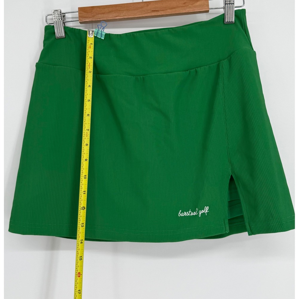 Barstool Golf Womens Ribbed Skort Green Activewear Skirt Built-in Shorts Sz L - Picture 2 of 10